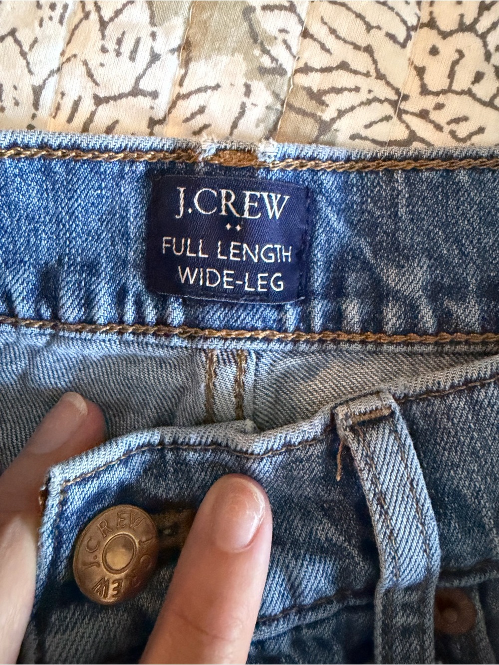 J.Crew Light Blue, Button fly detail. Full-Length Wide-Leg Jeans - 27